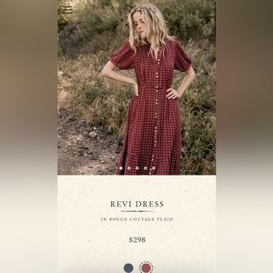 REVI DRESS -- ROUGE COTTAGE PLAID
ROUGE COTTAGE PLAID / S